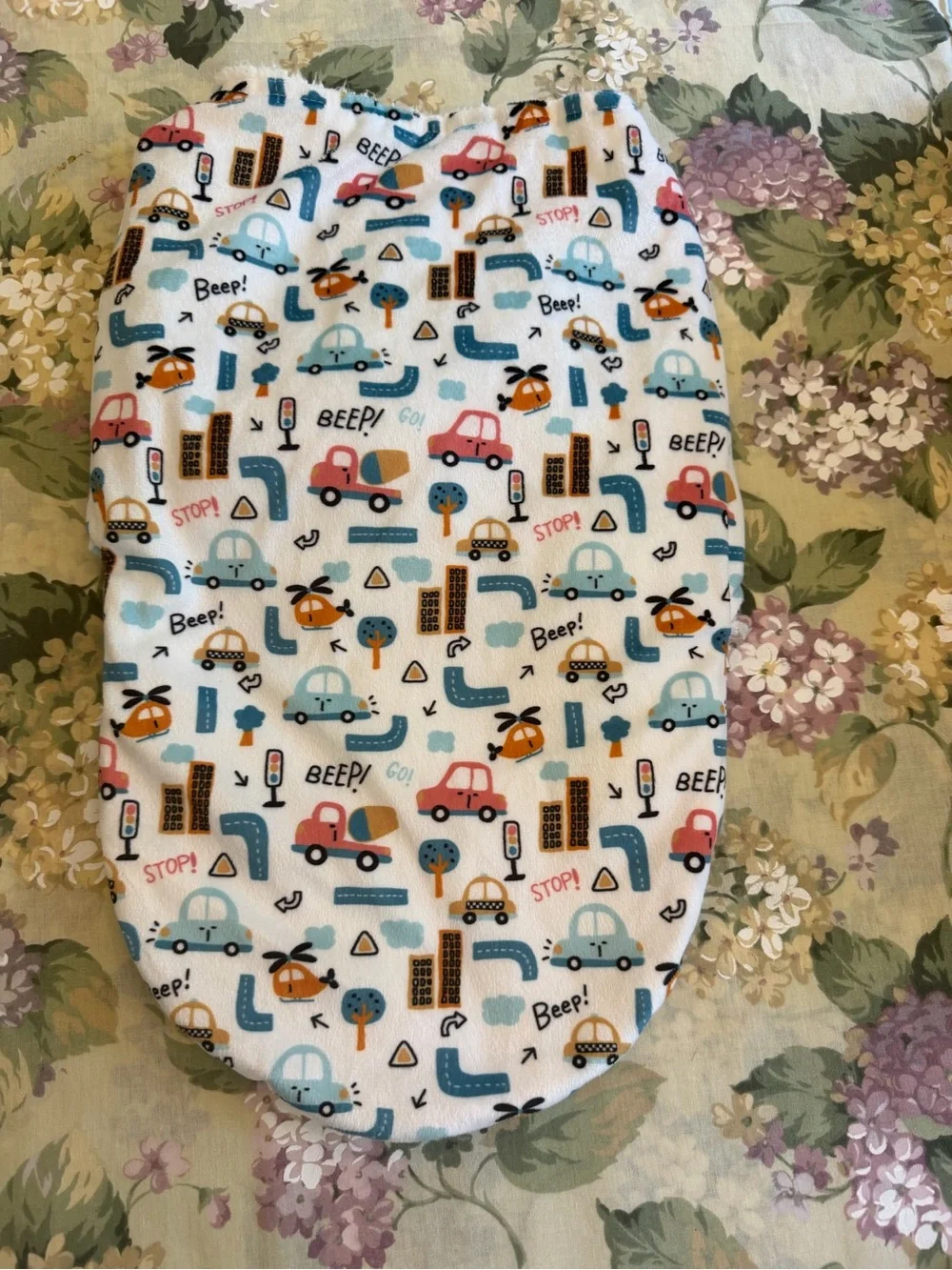 Blue & white Cars Baby Swaddle Sack